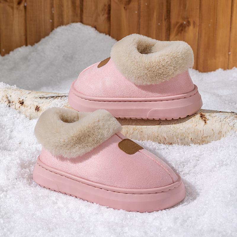 Plush Shoes Autumn and Winter Platform Bag Heel Cotton Shoes Pregnant Women Plush Warm Indoor Home Cotton Slippers