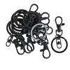 10pcs Trigger Lobster Hook Snap Clip Flat Split Keyring Connector Black
