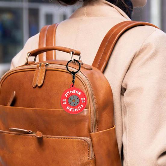 Фитнес-брелок-подвеска из резины и металла для тренировок, штанги, тяжелой атлетики, тренажерного зала, брелок для ключей, напоминание о подарке