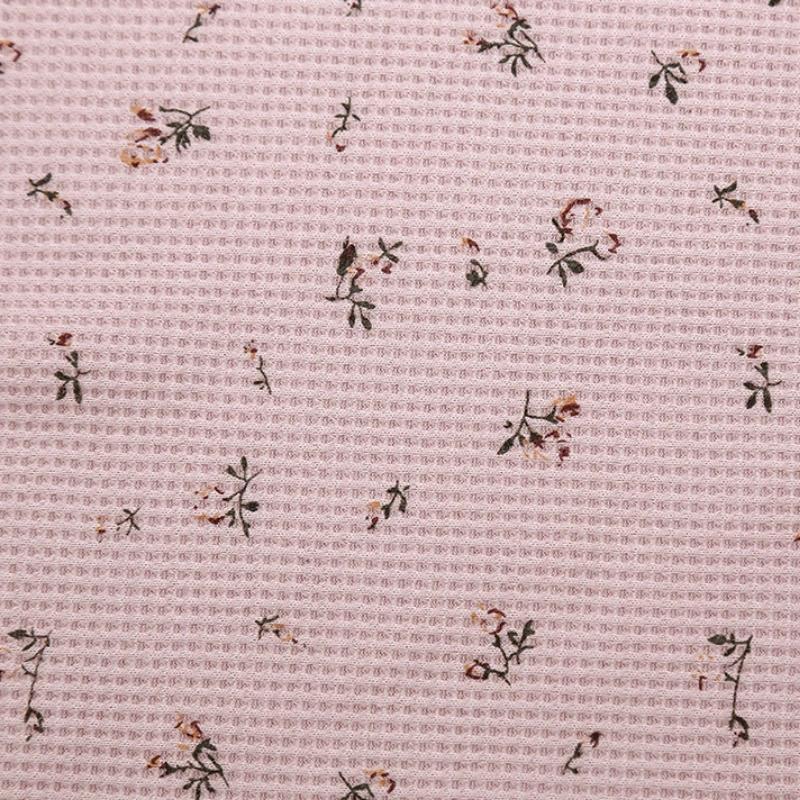 Ткань вафельной вязки с цветочным принтом 45x160см, мягкая, дышащая, для платьев, домашней одежды, футболок, детской одежды, ткань для рукоделия