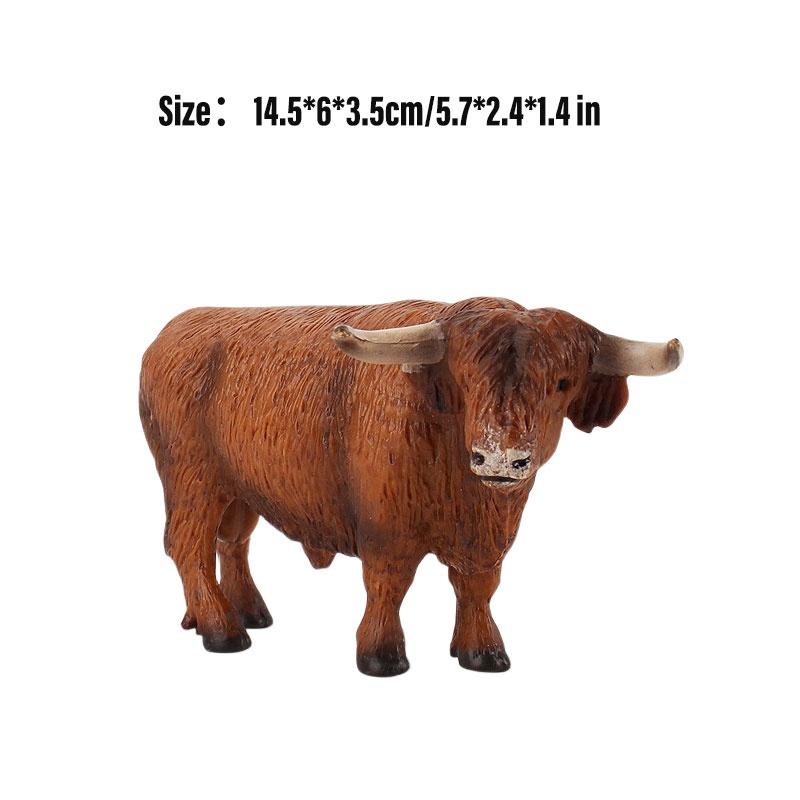 Kid's Gift Animal Model Simulation Farm Animal Figures Educational Toy Plastic Material Cow Category 14x8cm Size