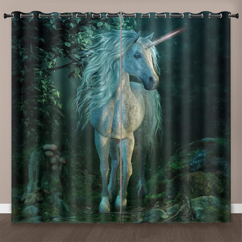High Density Blackout Curtains Cartoon Animal Cute 3D Digital Printing Blackout Curtains