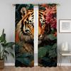 Кухонные шторы 2 шт., занавески для окон с животными для комнаты, 2 панели, жалюзи, украшения на Хэллоуин, тюль для спальни
