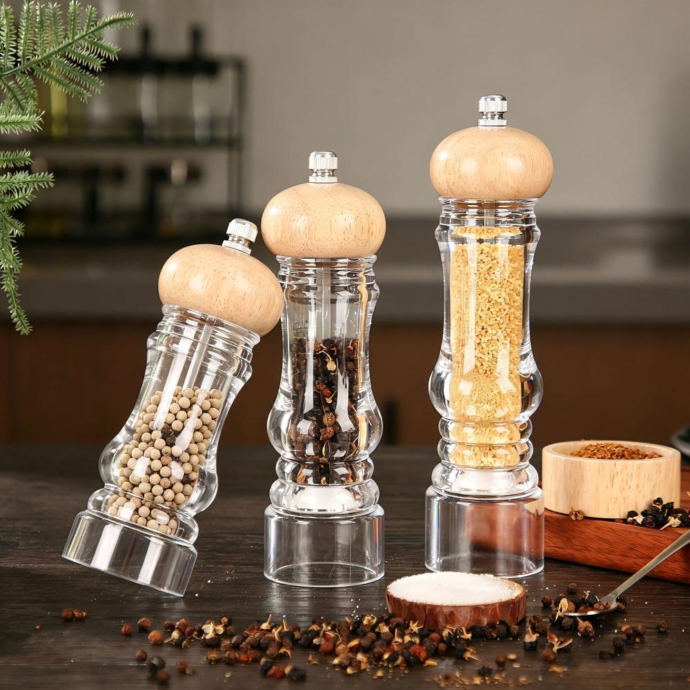 Refillable Pepper Salt Mill Manual Salt and Pepper Bottle Salt and Pepper Grinding Bottle Kitchen