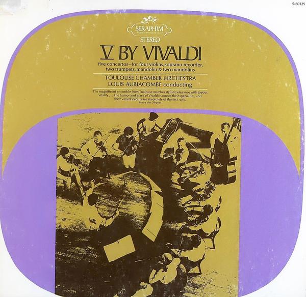 Виниловая пластинка АНТОНИО ВИВАЛЬДИ, КАМЕРНЫЙ ОРКЕСТР - V By Vivaldi S60129 Seraphim США Классика Б/У