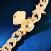 Golden Color Star Miami Cuban Bracelet Chain Jewelry For Men Women Iced Out Zircon Hip Hop Rock Link