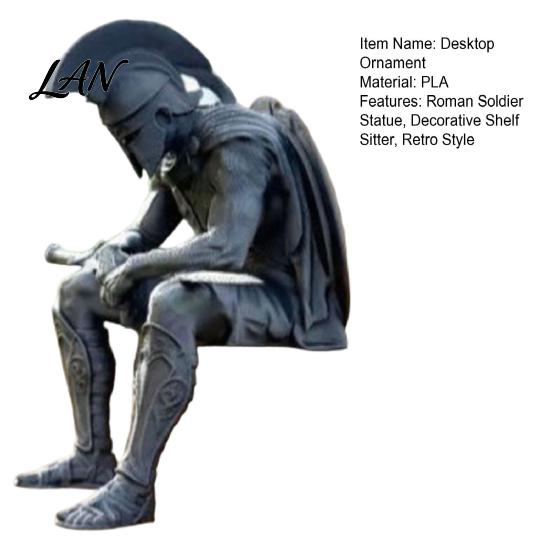 Living Room Table Decor Sitting Roman Centurion Statue, Shelf Sitter Soldier Figurine, Unique Personalized Gifts Ancient Armored Warrior Ornament for