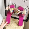 Fashion Summer Slippers Colorful Ribbon Bow Flat Slippers Women's Indoor Outdoor Wear Floral Casual Slides Flip-flops Beach Shoes Female