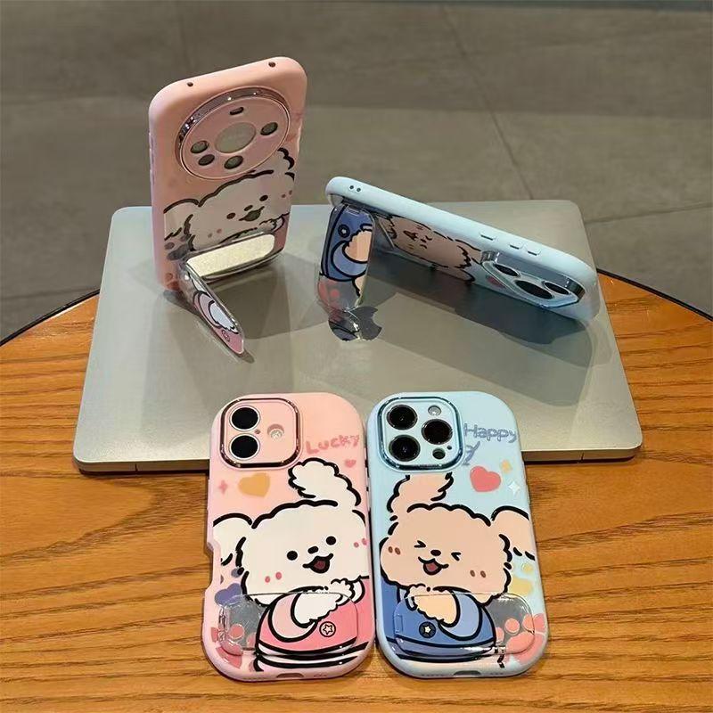 Подставка Line puppy подходит для чехла мобильного телефона Apple 17PROMAX 15/16 Huawei Honor, модель для пары.