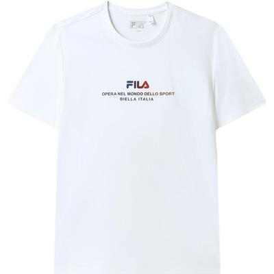 Fila 2023 Весна/Лето Ретро Мода Свободная Футболка С Коротким Рукавом Мужские Топы Стандарт-Белый F51M328138FWT