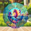 Metal Seahorse Wind Spinner with Colorful Fish Coral Design 25cm Stainless Steel Kinetic Art for Indoor Outdoor Garden Decor