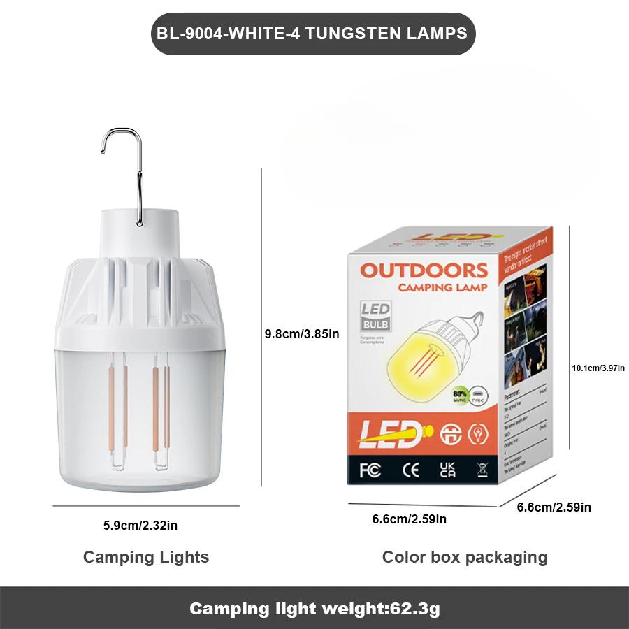 Portable USB Rechargeable LED Camping Lights Outdoor Emergency Bulb High Power Lamp Bulb Battery Lantern BBQ Tents Lighting