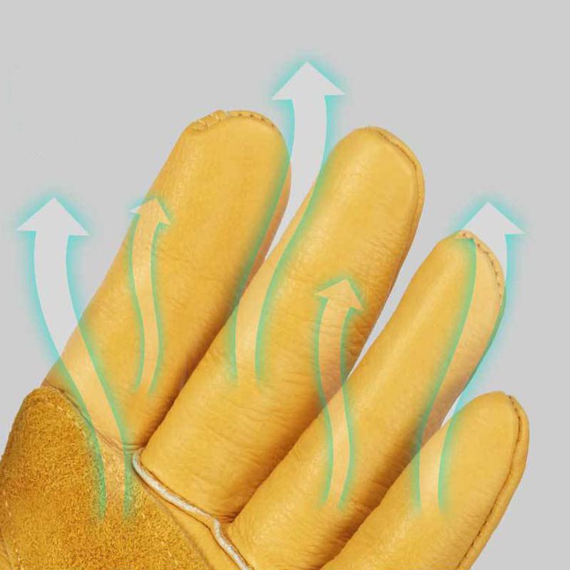 Cowhide Working Gloves Camping Gloves Waterproof Leather Gardening Gloves for Men Women Anti-slip Hand Protection for Yardwork
