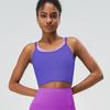Women's Color Blocked Shockproof Sports Bra One Piece Summer Yoga Running Fitness Cross Back Vest