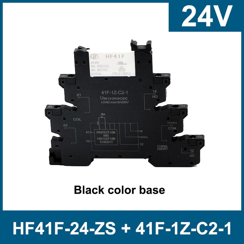 Реле 6A 1CO 41F-5-ZS 41F-12-ZS 41F-24-ZS 5V 12V 24V Крепление на DIN-рейку со светодиодом Высокочастотное Ультратонкое Тонкое/SSR Реле