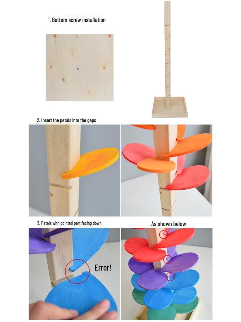 Rainbow Music Tree: Colorful Detachable Rolling Ball Game for Early Education and Fun Assembly