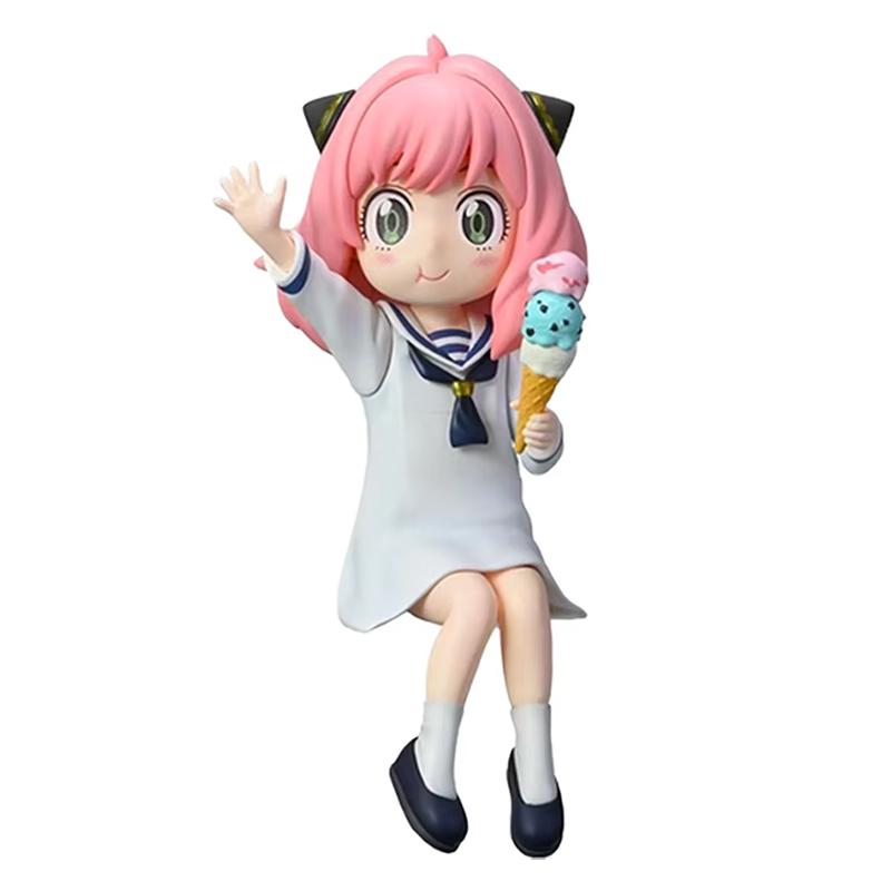 13CM Anime Spy × Family Anya Forger Figure Noodle Stopper Figure Model Toy Doll Aciton Figure PVC Desktop Car Decorations