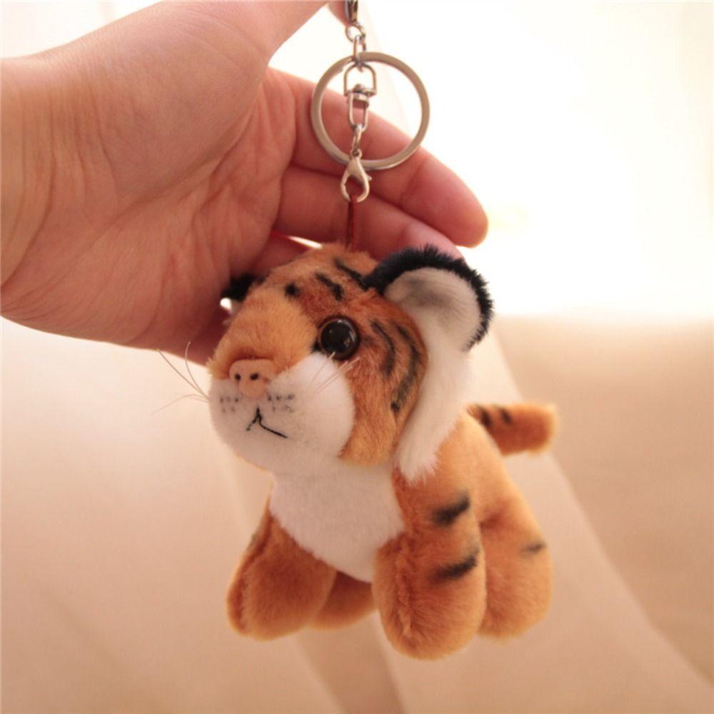 Cartoon Tiger Plush Keychain Stuffed Animal Wallet Hanging Decoration Cute Animal Charm  Purse