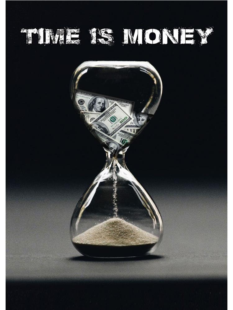 Время — деньги, не тратьте зря, мотивационный роскошный постер, холст, картина, доллары, настенное искусство для офиса, домашний декор, принт, Cuadros