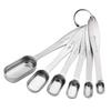 6Pcs Measuring Spoon Set Stainless Steel Kitchen Measuring Spoons Coffee Tea Sugar Spice Measure Scoop Baking Tools Accessories