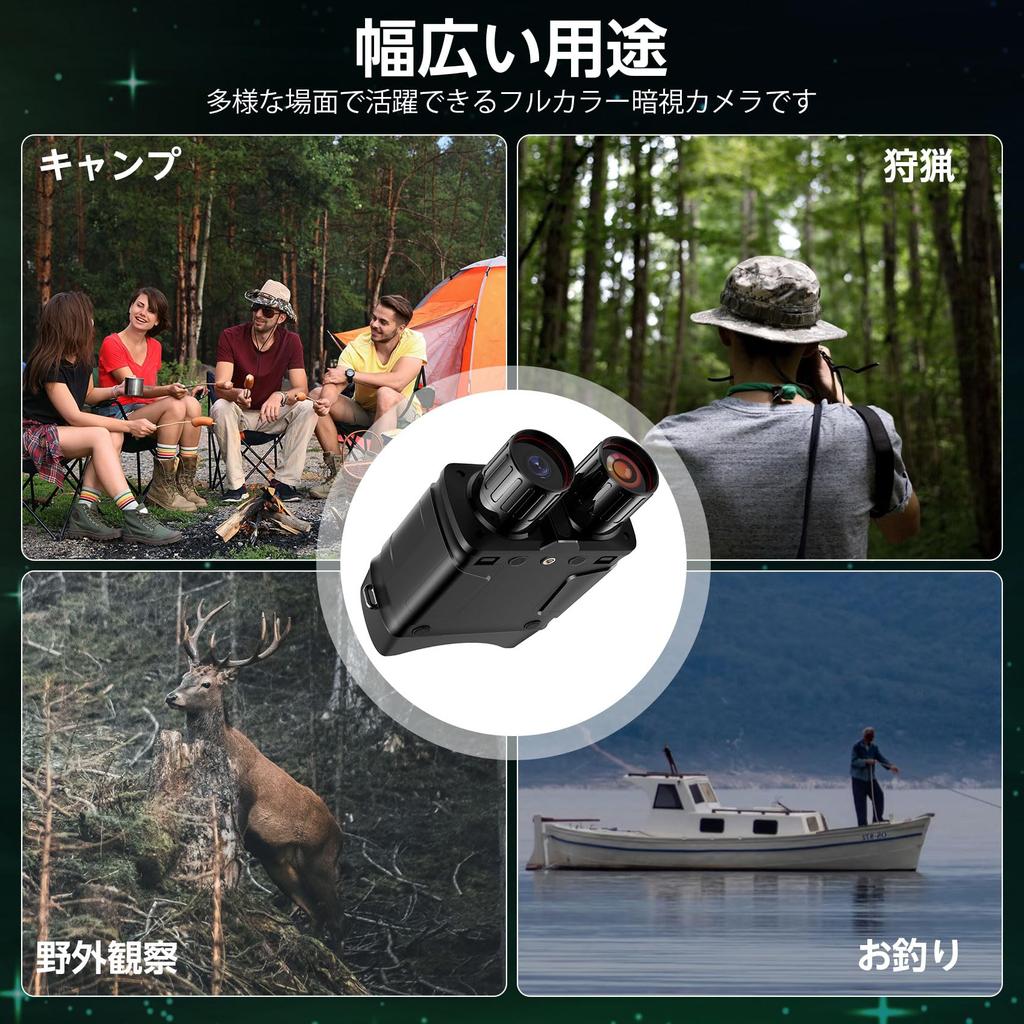 Камера ночного видения 5K полноцветная камера ночного видения 10-кратный цифровой зум FHD 4-дюймовый экран USB перезаряжаемый инфракрасный компактный ночной бинокль