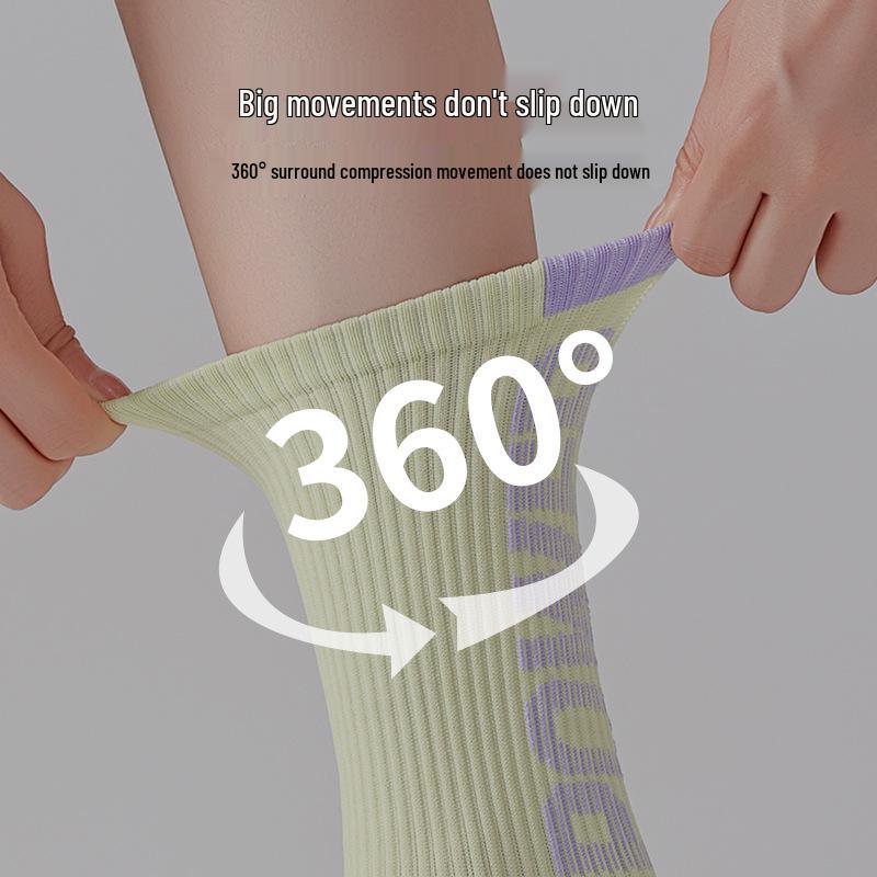 Женские спортивные носки до середины икры, дышащие, влагоотводящие, для велоспорта, бега, прыжков со скакалкой и бадминтона