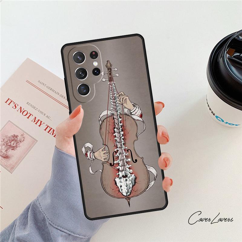 Musical Notes Violin Classical phone case For Samsung Galaxy S24 S25 S23 S22 Ultra Note 10 20 Plus S20 S21 FE Cover