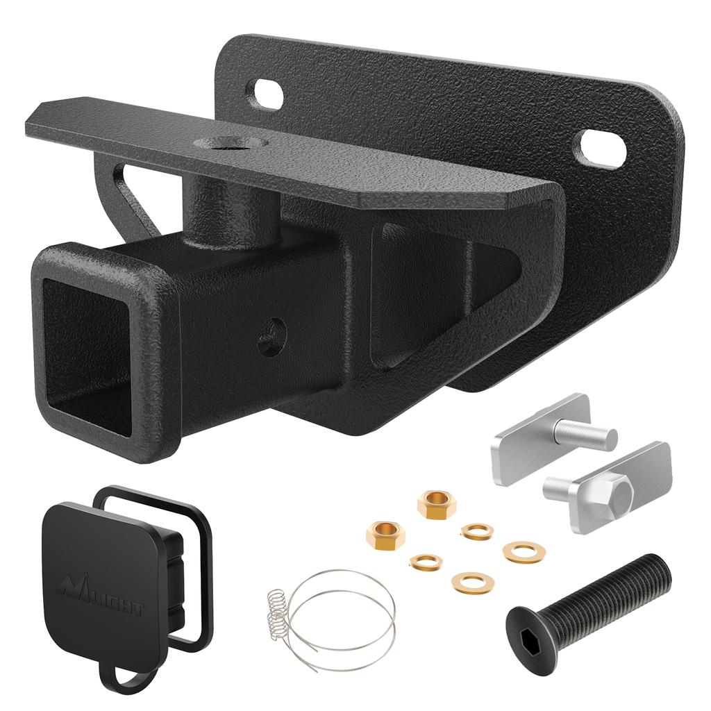 Nilight 2' Inch Rear Bumper Tow Trailer Hitch Receiver Kit, Compatible for 2007-2018 Jeep Wrangler JK 4 Door & 2 Unlimited, W/4-Pin Wiring Harness
