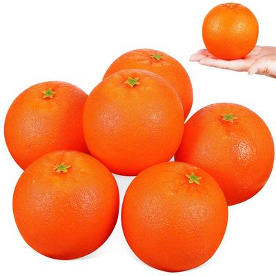 Ipetboom Набор из 6 имитационных моделей апельсина, диаметр 3,15 дюйма, высота 2,76 дюйма, искусственные фрукты для украшения еды, фотореквизит, для образовательного использования