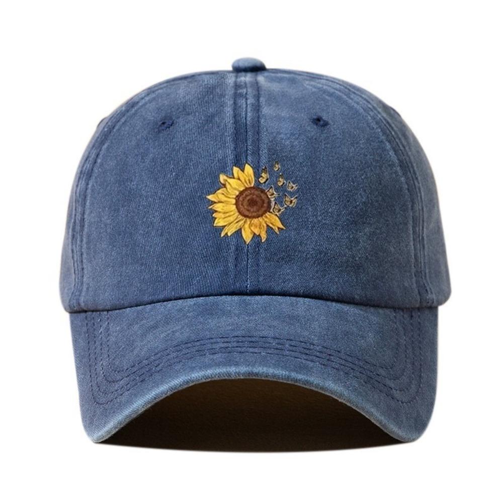 Sunflower Pattern Dad Trucker Hat Adjustable Sun Hat Fashion Baseball Cap  Unisex