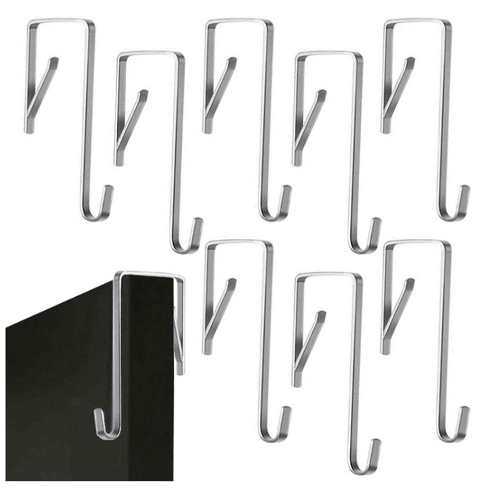 5Pcs 100x48mm Adjustable Over The Door Hook Iron Door Hook Simple Door Hanger Towels