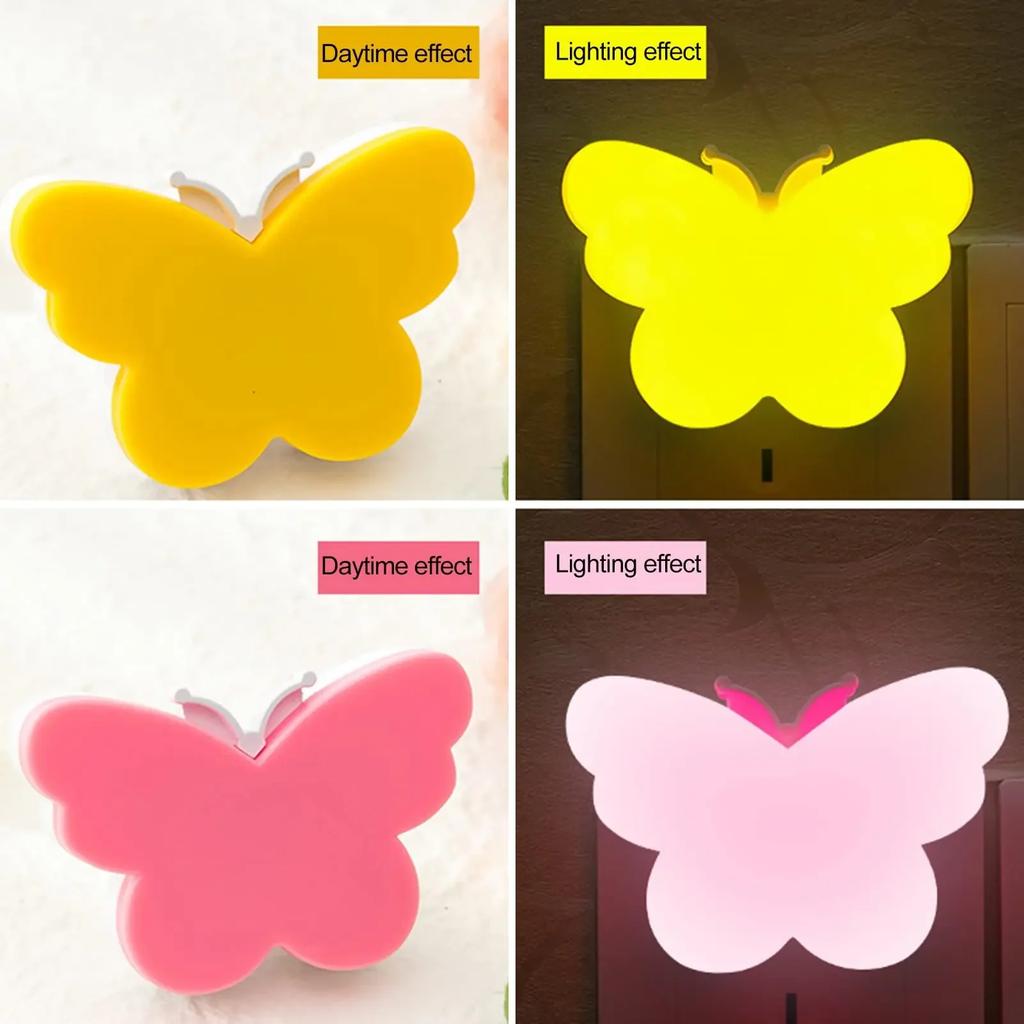 Butterfly LED Night Light US Plug in Smart Sensor For Room Decor Bedroom Kitchen Stairway Aisle Lighting Hallway Night Light