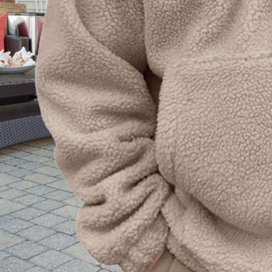 Зимняя мужская толстовка с капюшоном с большим передним карманом, двухсторонняя фланелевая полумолния, воротник, свободные длинные рукава, термобелье