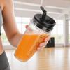 Transparent+Black Blender Cup Leak Proof Blender Tumbler for Ninja BL480BL482 Gym Use