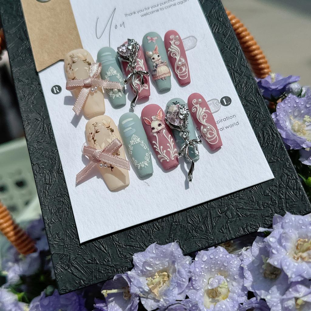 Блестящие длинные ногти-гробики, накладные ногти, типсы, накладные ногти с дизайном, клей для ногтей, накладные ногти, глянцевые, полное покрытие, самоклеящиеся ногти для женщин, 10 шт.