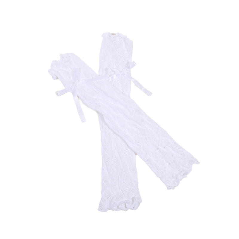 Lace Ruffle Lolita Lace Gloves Black White Bowknot Strapping Arm Warmers Japanese UV Protection Mittens Cosplay Accessories