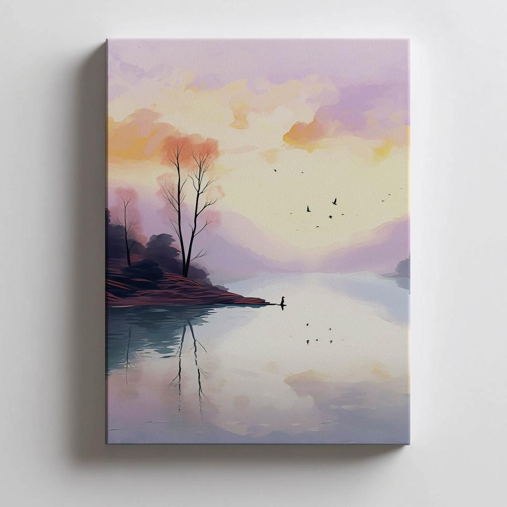 Pastelowy Krajobraz Pastelowy Krajobraz, 50X70 Cm, Rama Aluminiowa Czarna, Papier Matowy 230 Gsm