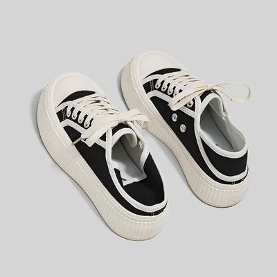 Классические белые туфли, женская обувь, летние новые универсальные студенческие дышащие полутапочки, парусиновые туфли, туфли в форме печенья