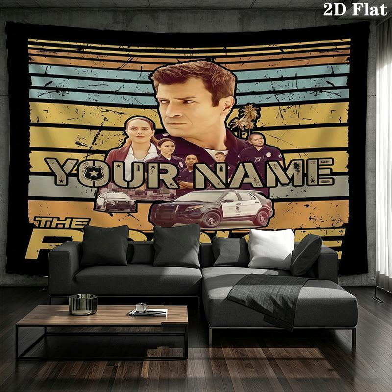 The Rookie Custom Name Wall Tapestry Aesthetic Wall Hanging Printed Fabric Blanket Decorative Tapestries For Bedroom Living Room Home Decor