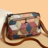 Vintage Contrast Color Bag Middle-Aged and Elderly Mother's Bag Mobile Phone Coin Purse Women's Crossbody Bag