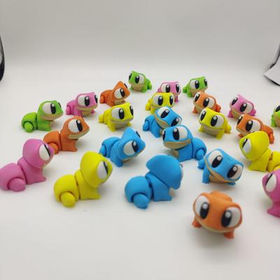 3D-печатная фигурка лягушки-геккона с подвижными суставами, фигурка лягушки с большими глазами, шарнирная модель животного, игрушка-фиджет, украшение для рабочего стола, орнамент