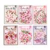 20pcs Pink Floral Stickers - Romantic Flower Decals for Journal & Scrapbooking