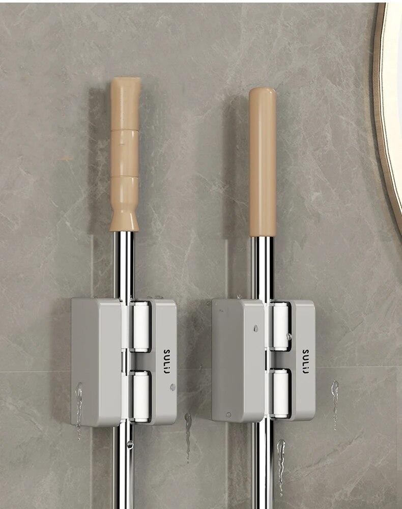 1/2pcs Adhesive Multi-Purpose Hooks Wall Mounted Mop Organizer Holder RackBrush Broom Hanger Hook Kitchen Bathroom Strong Hooks