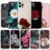 Чехол для телефона Apple Iphone 14 13 12 11 Pro Max 13 12 Mini Xs Max Xr X 7 8 6 6s Plus, чехол в виде ракушки, роза, тюльпан, зеленые побеги, цветы