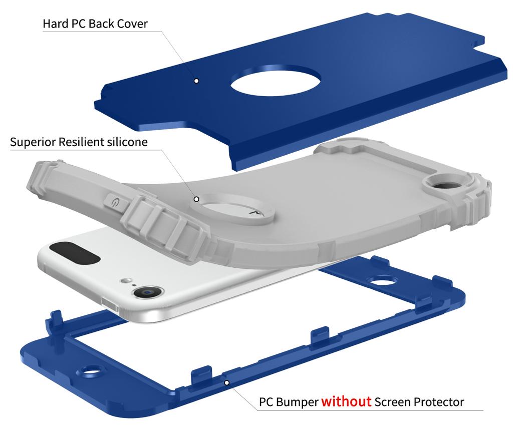 3-в-1 Прочный Ударопрочный Защитный Чехол-Броня Для Apple iPod Touch 5 6 7 Мягкий Силикон Жесткий Пластик Защитная Задняя Крышка
