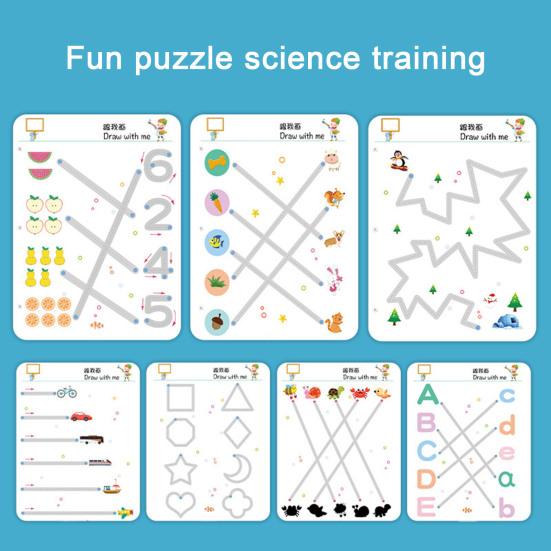 Детская книга для обучения управлению ручкой с ластиком для ручек, многоразовая, для дошкольников, для раннего обучения письму, для отработки навыков письма, для мальчиков и девочек, подарок