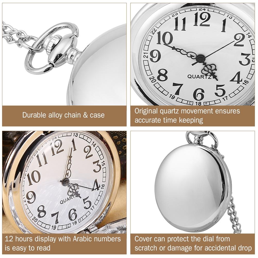 Кварцевые  Часы  Часы 3 Цвета Классические Кварцевые Аналоговые Гладкие Часы Кулон-Ожерелье с Цепочкой