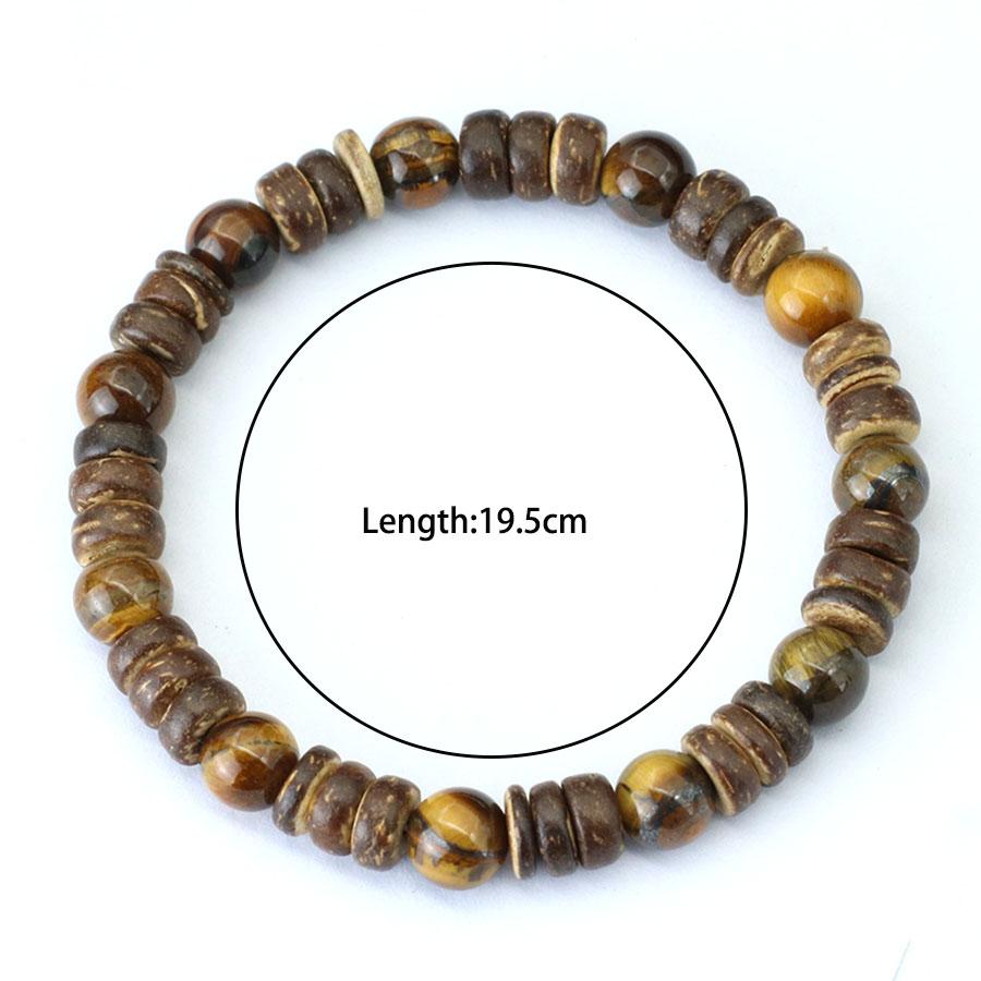 Винтажный стиль ручной работы браслет из бисера для мужчин натуральный черный желчный камень деревянные бусины нити мужской подарок ювелирные изделия