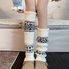 Knitted Leg Warmers Women Retro Bohemian Leg Warmers Winter Shoe Cover Boot Cuffs for Parties Dating Street Wear