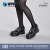 [TOYBARJAPAN] Аксессуар для фигурки 112 ZYTOYS ZY6007 Черные туфли в кожаном стиле для девушки-старшеклассницы (Боди и чулки/носки не включены)